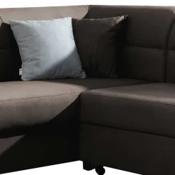 Samt Polsterecke in Dunkelbraun - Vitablo^Wohnen Sale