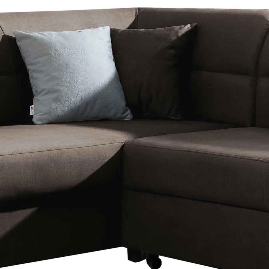 Samt Polsterecke in Dunkelbraun - Vitablo^Wohnen Sale
