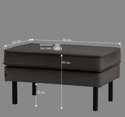 Samt Polsterhocker in Blau & Schwarz - Cumagon^Wohnen