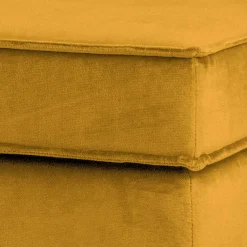 Wohnen Samt Polsterhocker in Ocker Gelb - Nustra