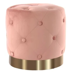 Samt Polsterhocker mit Knopf-Heftungen - Teamona^Wohnen Sale