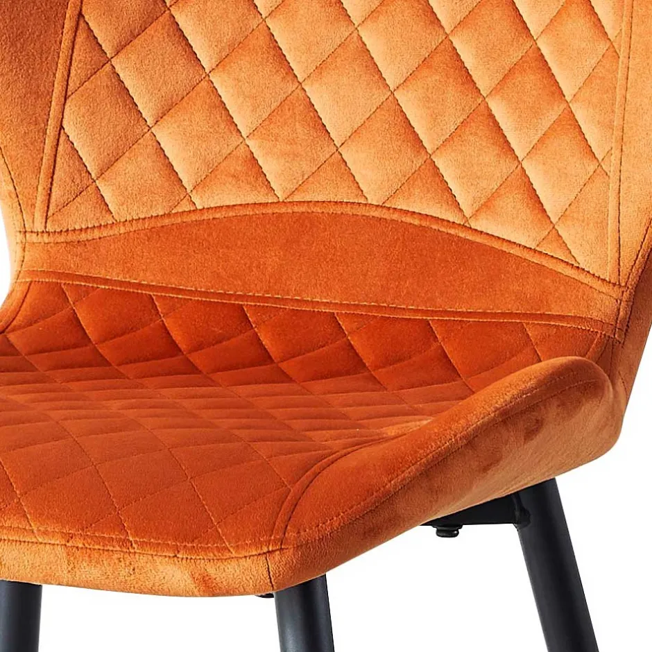 Samt Polsterstühle in Orange - Gravita (4er Set)^Wohnen