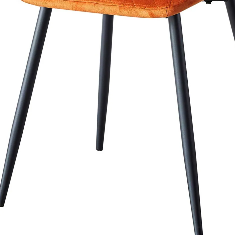 Samt Polsterstühle in Orange - Gravita (4er Set)^Wohnen