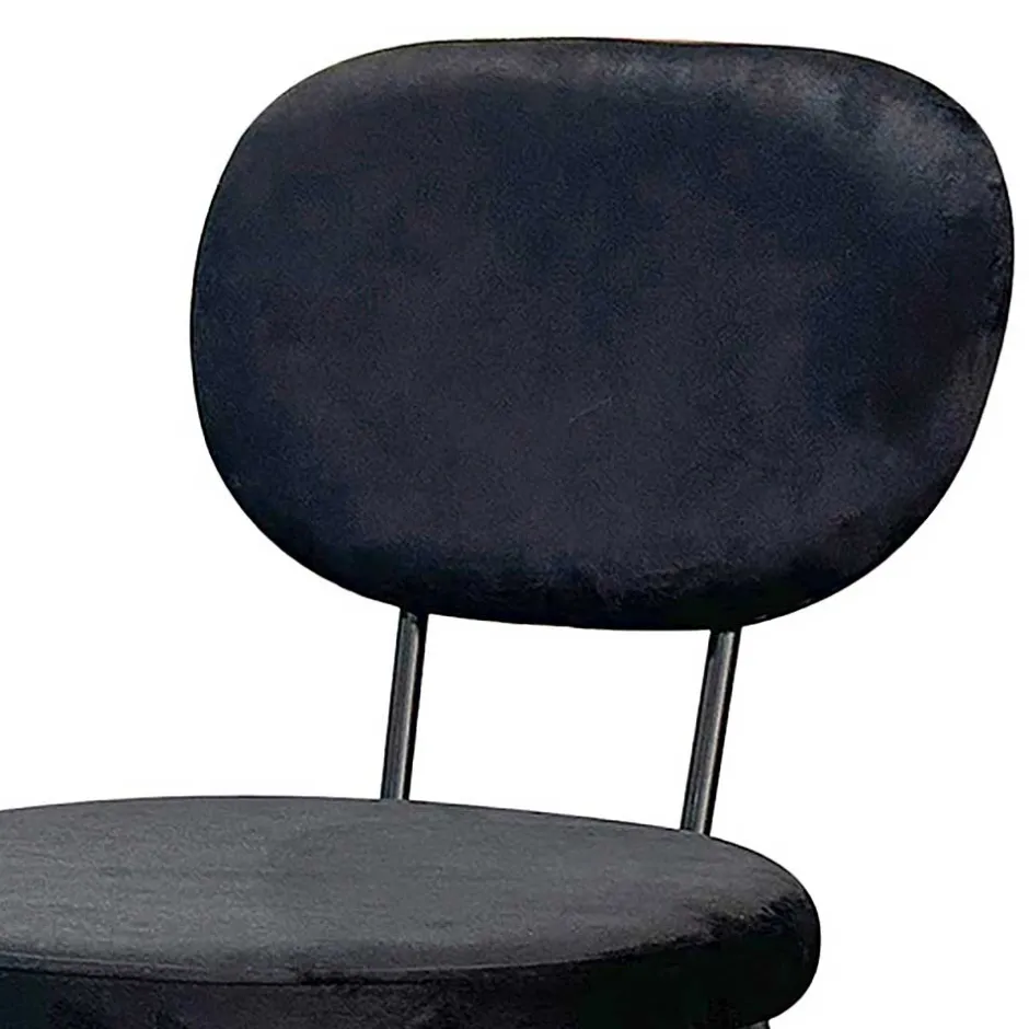 Wohnen Samt Polsterstühle in Schwarz - Siao (2er Set)