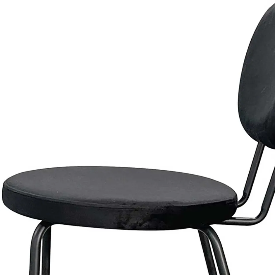 Wohnen Samt Polsterstühle in Schwarz - Siao (2er Set)