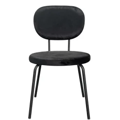 Wohnen Samt Polsterstühle in Schwarz - Siao (2er Set)