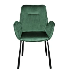 Wohnen Samt Polsterstuhl mit Armlehnen in Grün - Panura