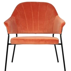 Samt Retrosessel in Apricot - Roryn^Wohnen Online
