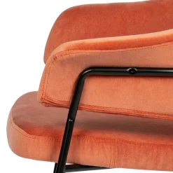 Samt Retrosessel in Apricot - Roryn^Wohnen Online