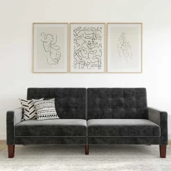 Samt Schlafsofa in Grau - Nenna^Wohnen Sale