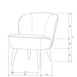 Wohnen Samt Sessel in Flieder - ohne Armlehnen - Barna