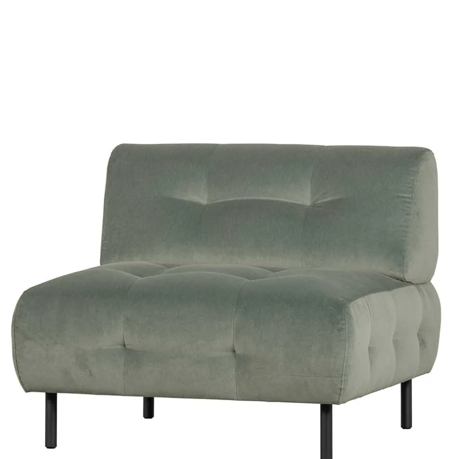 Wohnen Samt Sessel ohne Armlehnen in Graugrün - Norwich
