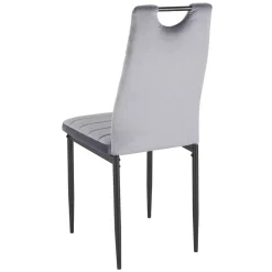 Samt Stühle mit Quersteppung in Grau - Pysio (Set)^Wohnen New