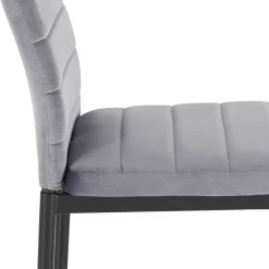 Samt Stühle mit Quersteppung in Grau - Pysio (Set)^Wohnen New
