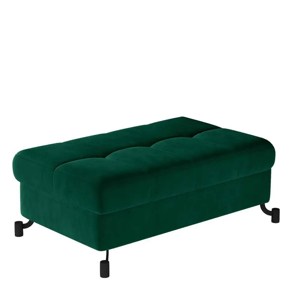 Samthocker mit Truhe in Dunkelgrün - Ziadora^Wohnen Outlet