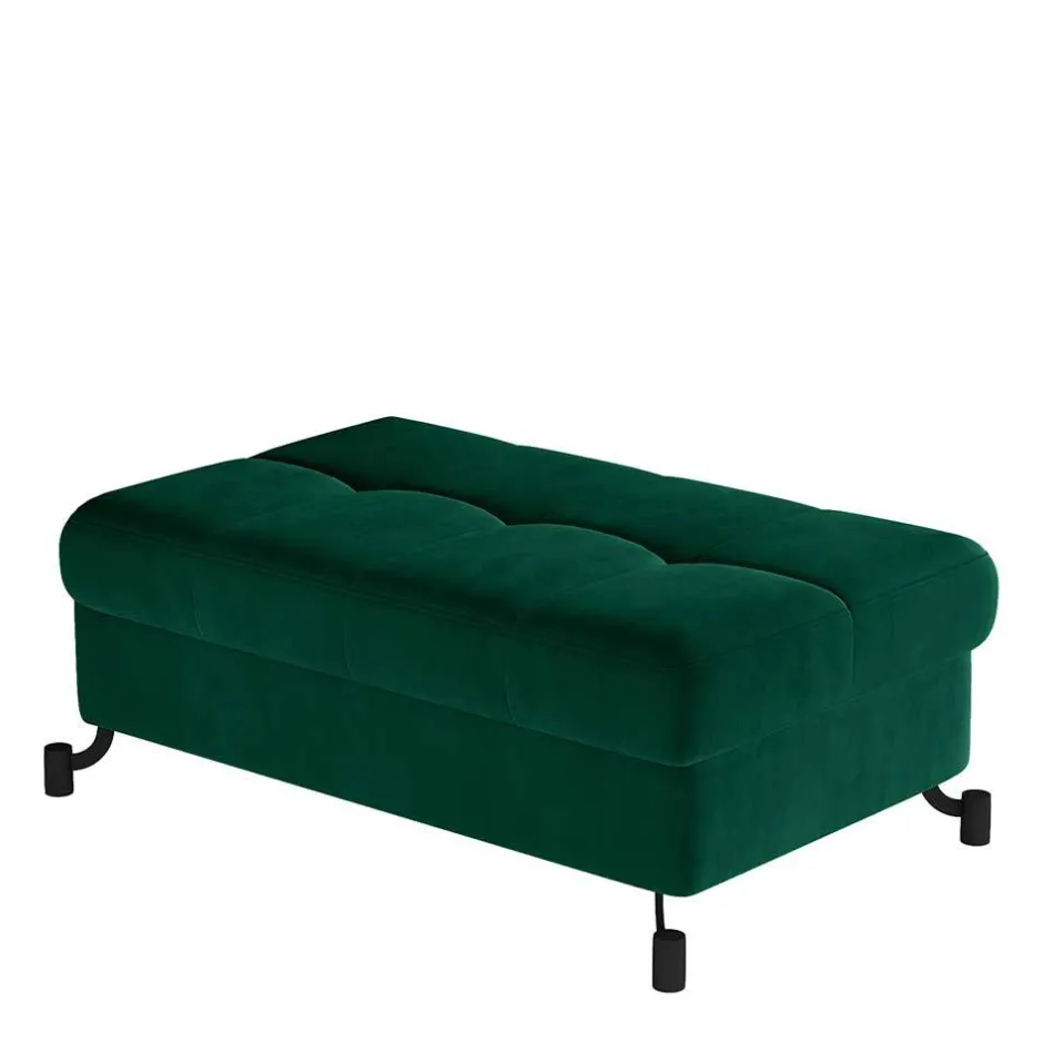 Samthocker mit Truhe in Dunkelgrün - Ziadora^Wohnen Outlet