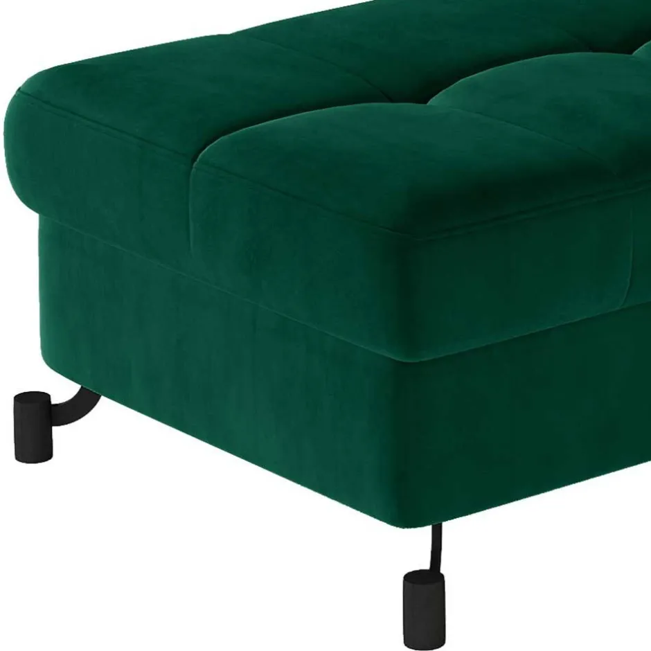 Samthocker mit Truhe in Dunkelgrün - Ziadora^Wohnen Outlet