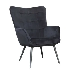 Samtsessel in Schwarz - Avenza^Wohnen Outlet