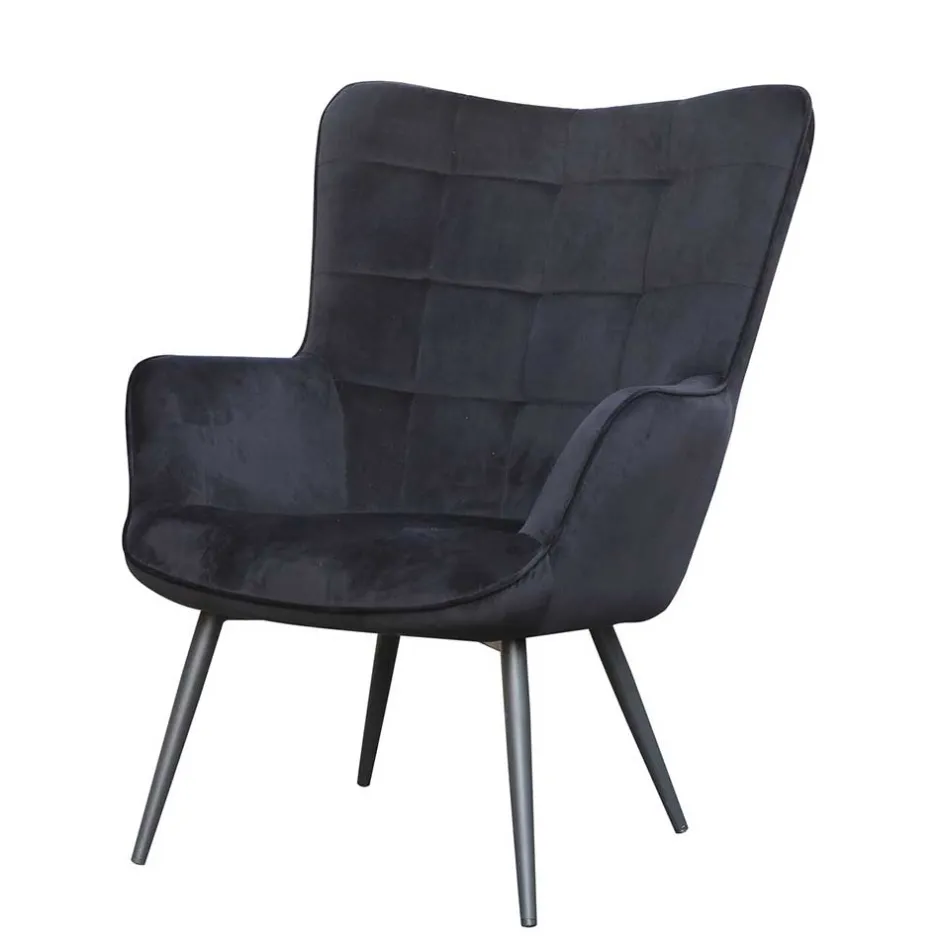 Samtsessel in Schwarz - Avenza^Wohnen Outlet