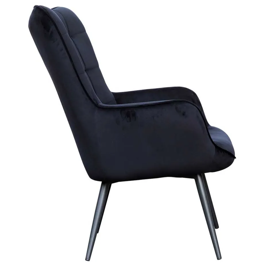 Samtsessel in Schwarz - Avenza^Wohnen Outlet