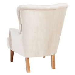 Samtsessel mit Ohren in Creme - Iceline^Wohnen New