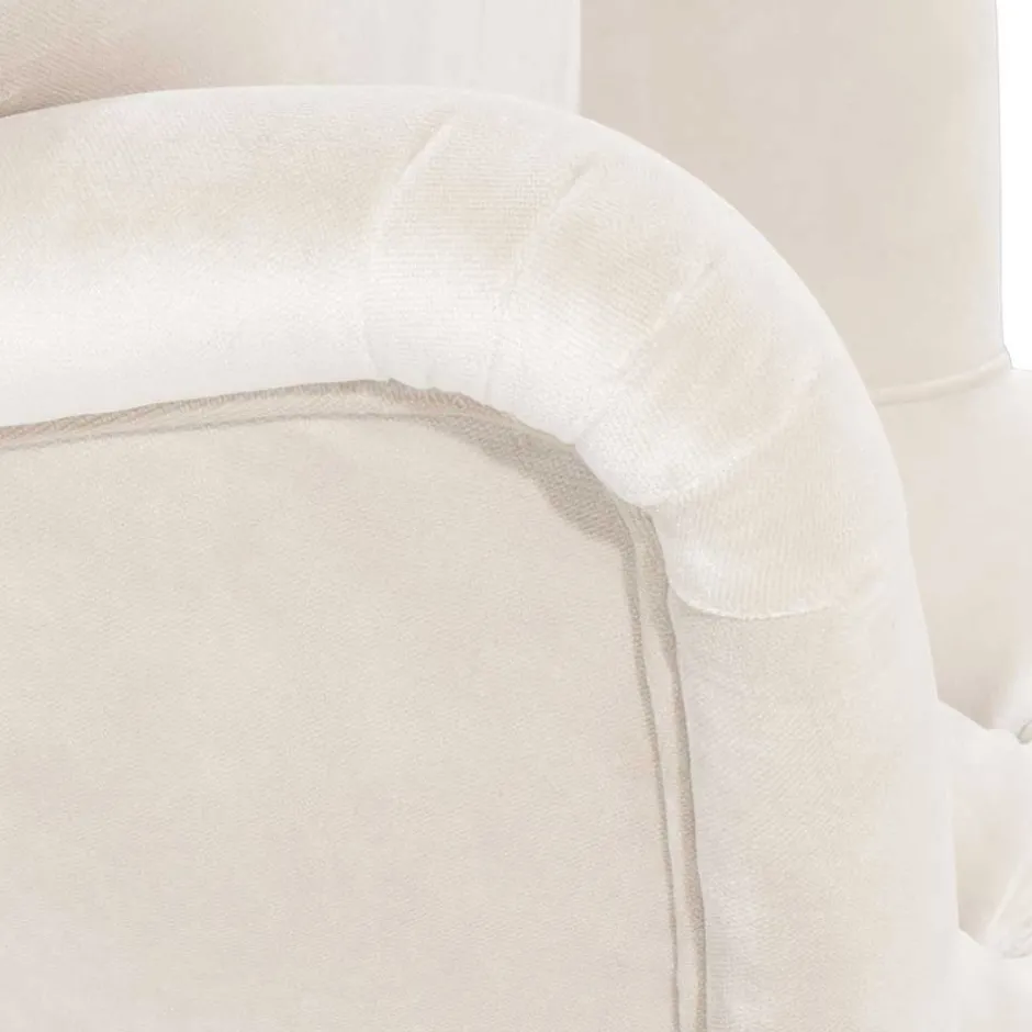 Samtsessel mit Ohren in Creme - Iceline^Wohnen New