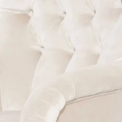 Samtsessel mit Ohren in Creme - Iceline^Wohnen New