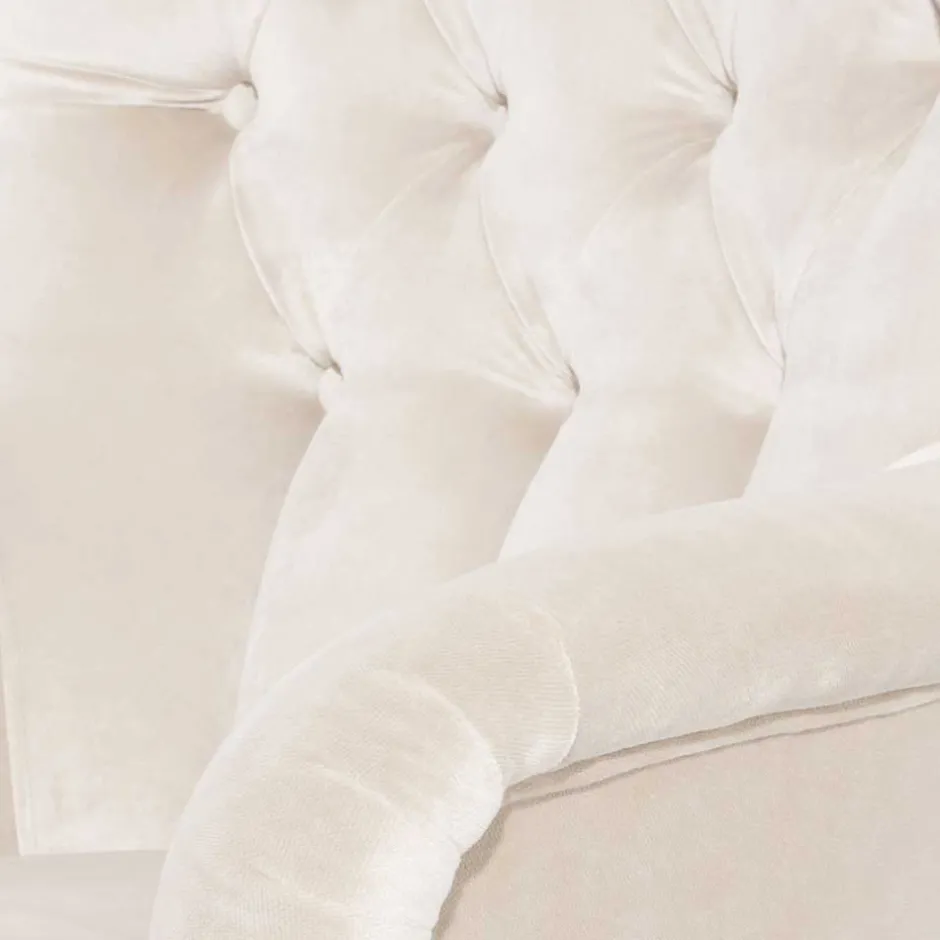 Samtsessel mit Ohren in Creme - Iceline^Wohnen New