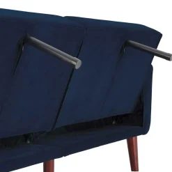 Samtsofa mit Bettfunktion in Blau - Luzillo^Wohnen