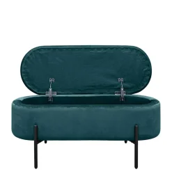 Samt-Truhenbank in Dunkelgrün - Comota^Wohnen Sale