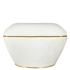 Samtvelours Hocker in Cremeweiß - Cedrom^Wohnen Outlet