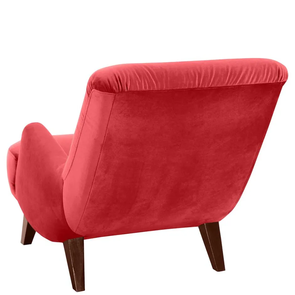 Wohnen Samtvelours Lesesessel in Rot - Haniata