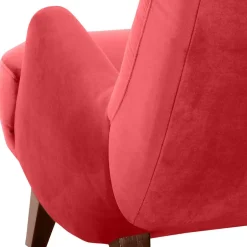 Wohnen Samtvelours Lesesessel in Rot - Haniata
