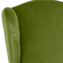 Samtvelours Ohrensessel in Oliv Grün - Cacimbina^Wohnen