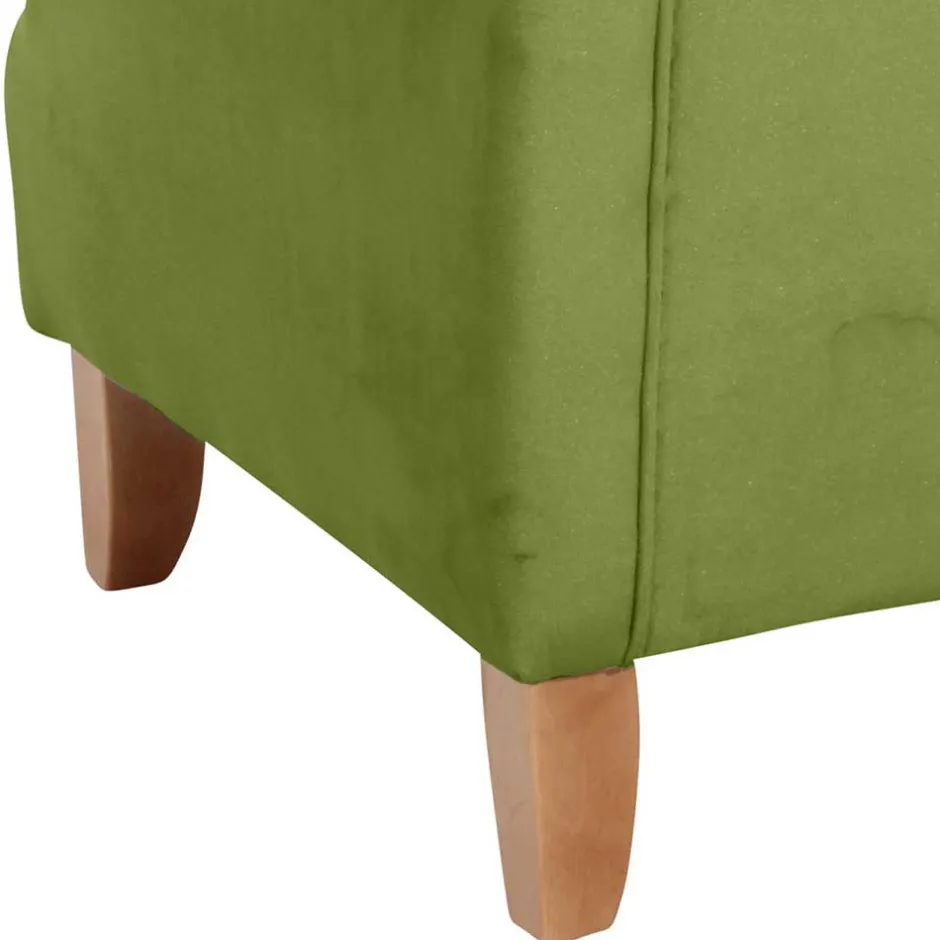 Samtvelours Ohrensessel in Oliv Grün - Cacimbina^Wohnen