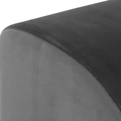 Wohnen Samtvelours Polsterhocker in Anthrazit - Izmael