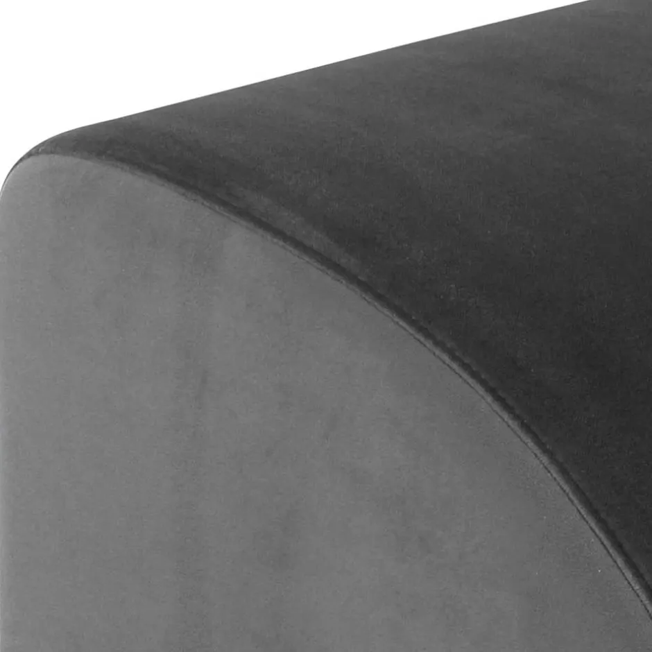 Wohnen Samtvelours Polsterhocker in Anthrazit - Izmael