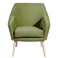 Samtvelours Polstersessel in Oliv Grün - Canossa^Wohnen Online
