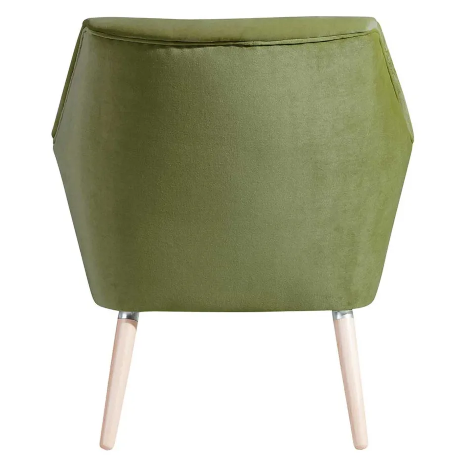 Samtvelours Polstersessel in Oliv Grün - Canossa^Wohnen Online