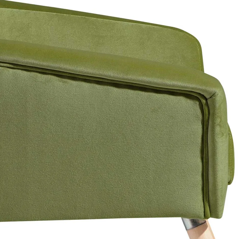 Samtvelours Polstersessel in Oliv Grün - Canossa^Wohnen Online