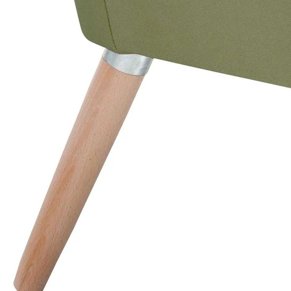 Samtvelours Polstersessel in Oliv Grün - Canossa^Wohnen Online