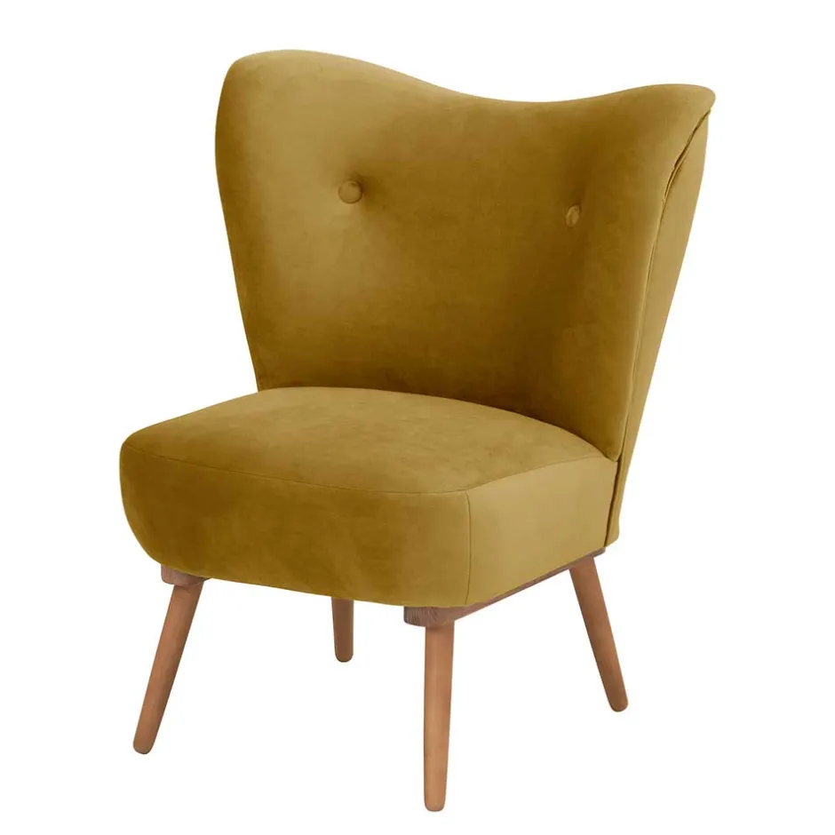 Samtvelours Polstersessel in Gelb und Erle - Ranalda^Wohnen Online