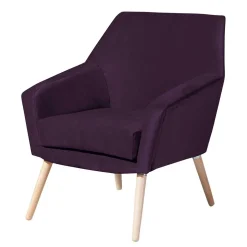 Samtvelours Sessel in Dunkellila - Career^Wohnen Best