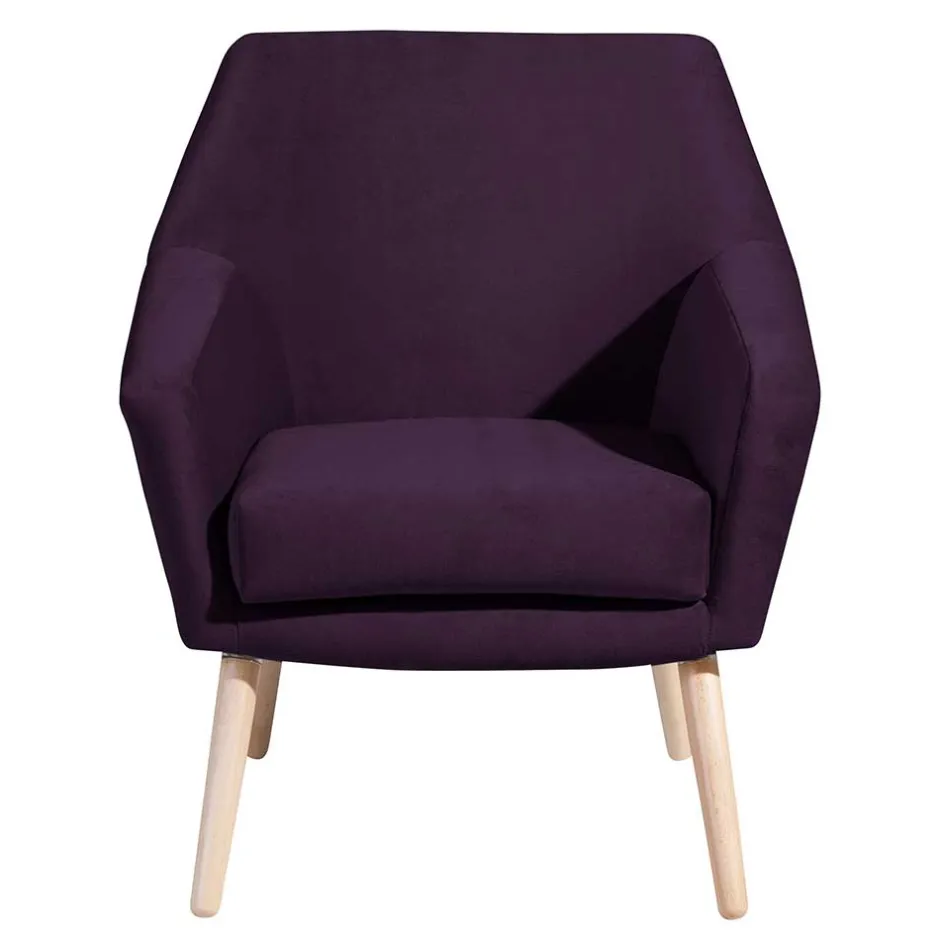 Samtvelours Sessel in Dunkellila - Career^Wohnen Best