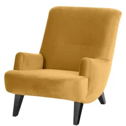 Wohnen Samtvelours Sessel in Gelb und Schwarz - Nikaragva