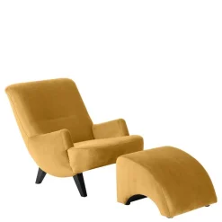 Wohnen Samtvelours Sessel in Gelb und Schwarz - Nikaragva