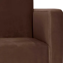 Wohnen Samtvelours Stoffsessel in Braun - Enroya