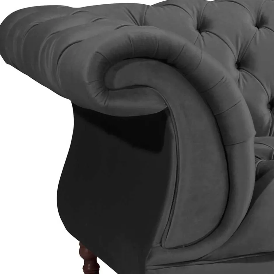 Samtvelours Wohnzimmercouch im Barockstil - Sicilianu^Wohnen Discount