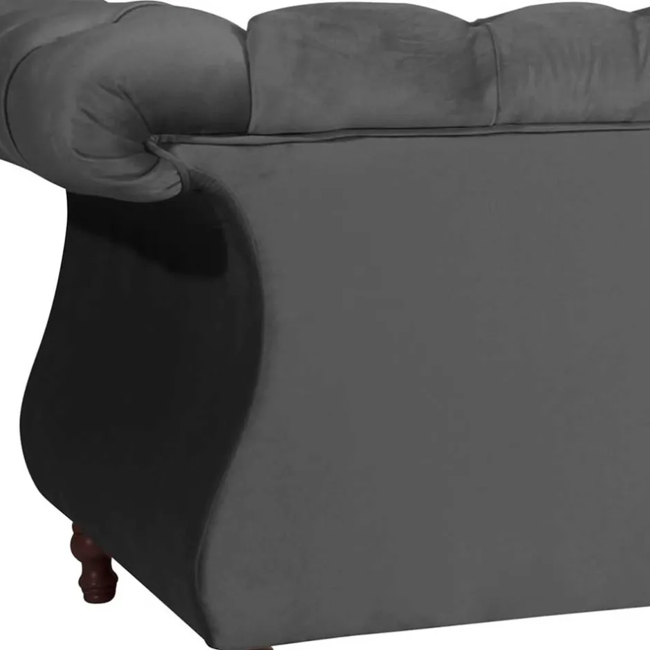 Samtvelours Wohnzimmercouch im Barockstil - Sicilianu^Wohnen Discount