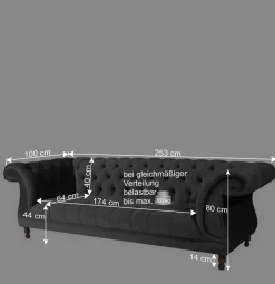 Samtvelours Wohnzimmercouch im Barockstil - Sicilianu^Wohnen Discount